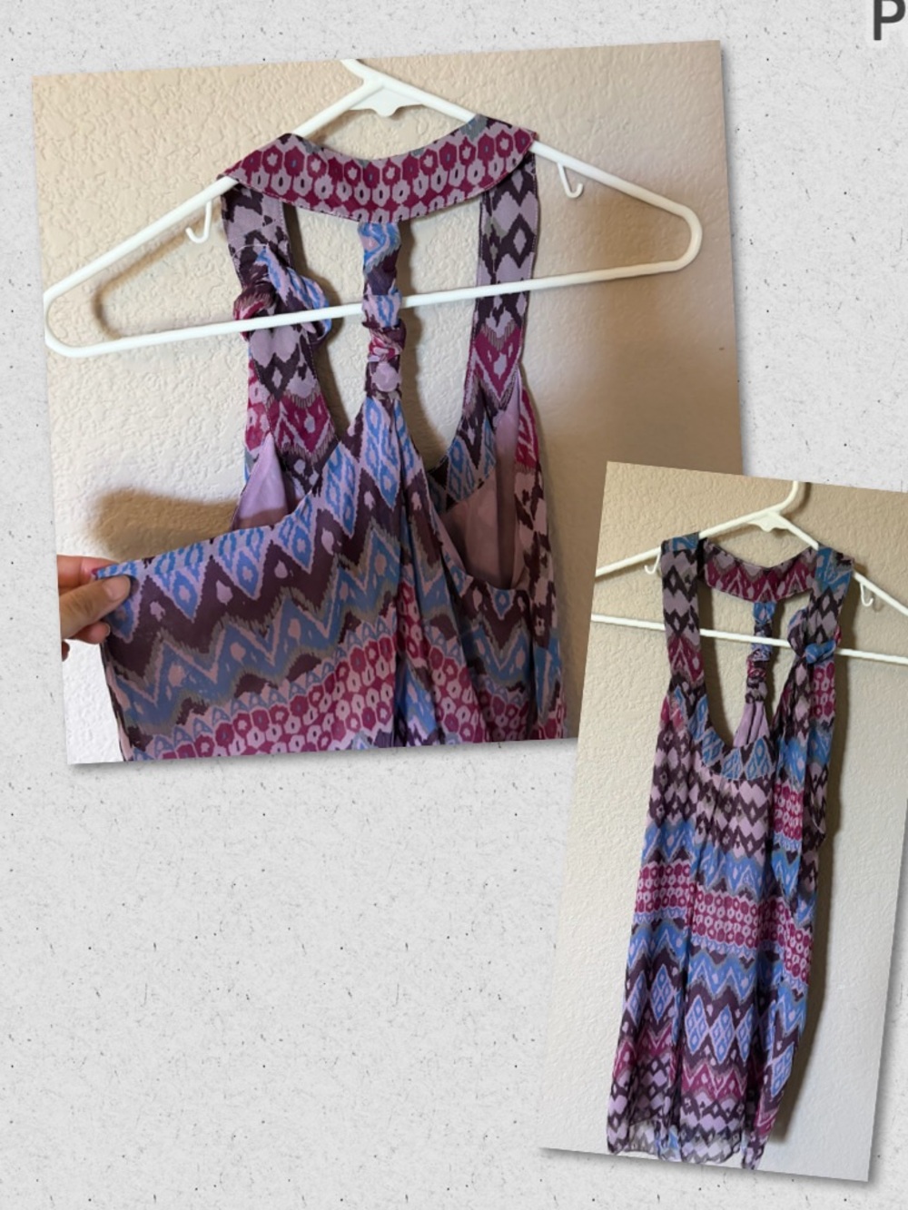 PROTOTYPE Womens Small Sleeveless Flowy Blouse Tank Top Multicolor Lined NWOT